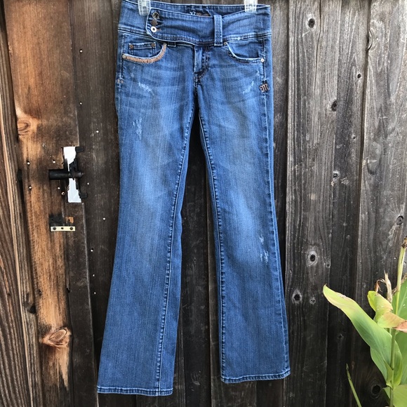 Miss Me Denim - MISS ME Boho 3 Button Flap Distressed Jeans Sz 28